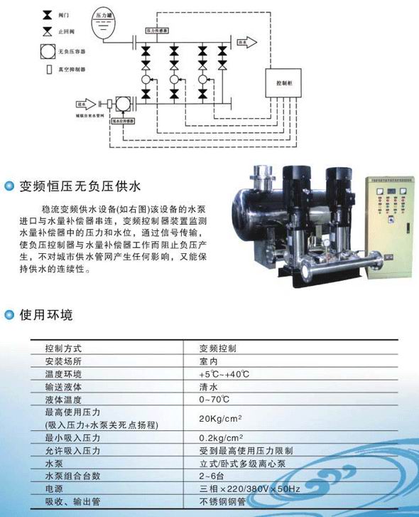 變頻恒壓無(wú)負(fù)壓供水